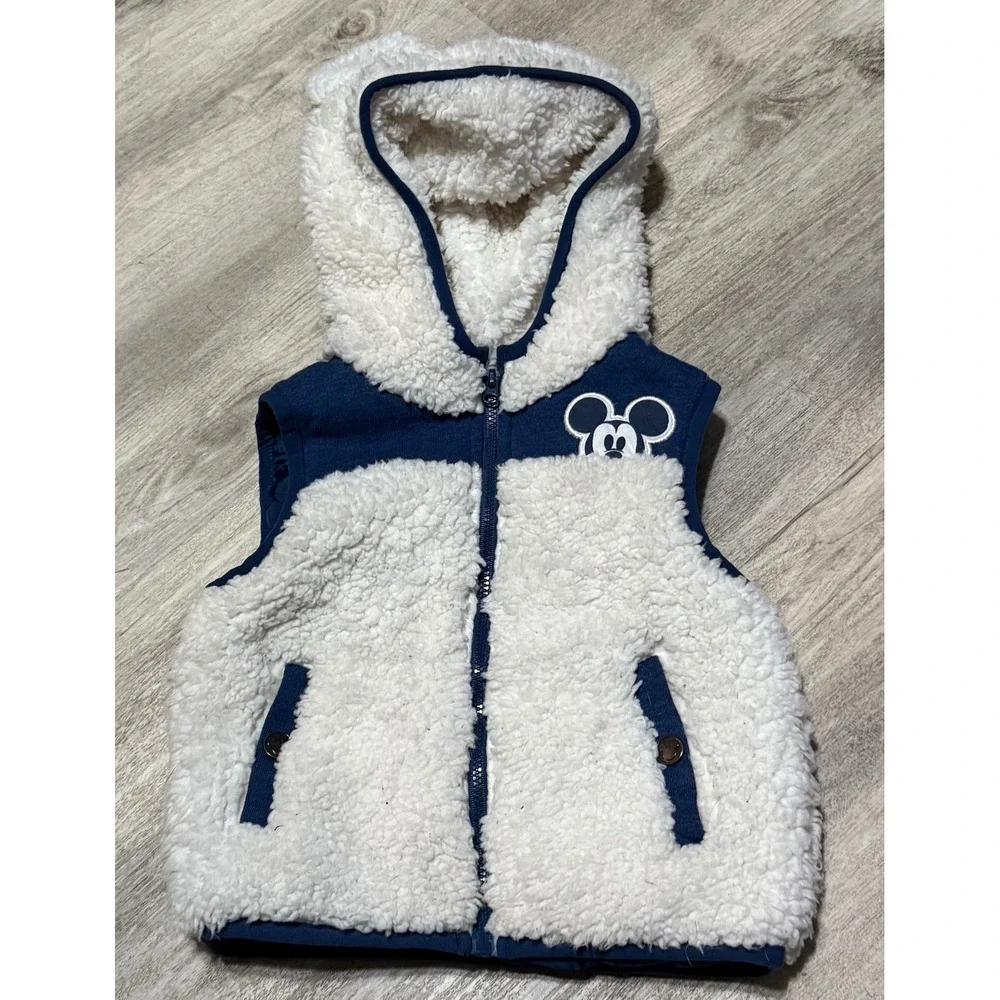 Disney Junior Mickey Mouse Toddler Size 18‎ month Zip Front Hooded Fleece Vest
